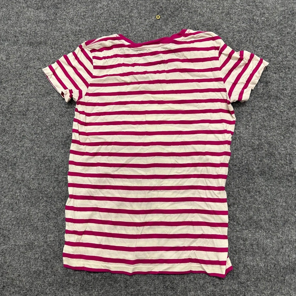 Ralph Lauren Sport T-Shirt Womens Size S Pink White Striped Cotton Short Sleeve